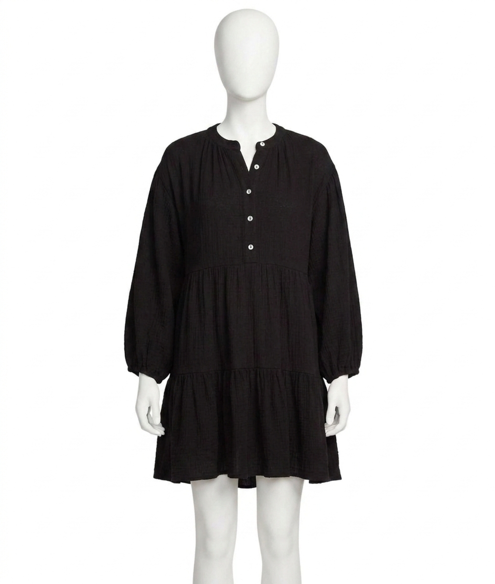 NEW CHASER magnolia mini dress in licorice